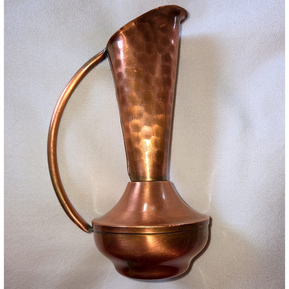 Gregorian Copper Pitcher Vase 7in Copper Fair Hammered Handcrafted 602